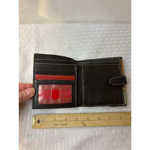 Dooney & Bourke Madras plaid wallet ladybug 5"x5" snap - Picture 4 of 6